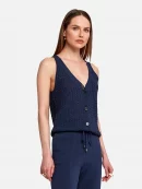 Braid Detailed Sleeveless Flow Top